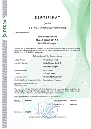Zertifikat Altautoverordnung